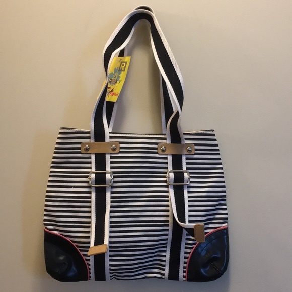 Roxy black and white striped bag - Picture 2 of 4